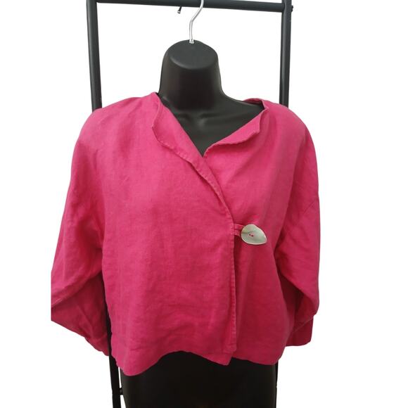 Elliot Lauren Hot Pink Linen Stylish One Button Closure Blazer sz S
Made in USA - Picture 1 of 9
